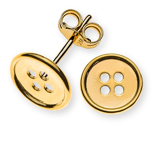 Ohrringe Knopf, 8mm, Gelbgold 750, poliert  OGO1130