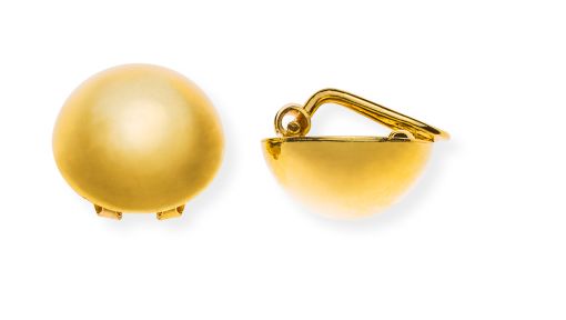 Ohrclip Halbkugel Gelbgold 750, poliert, 14.0mm  OGO1157