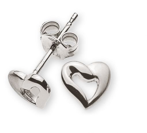 Ohrstecker Herz Weissgold 750 matt/poliert OGO2050