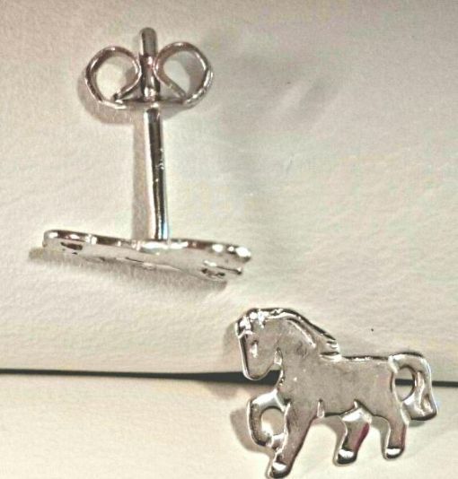 Ohrstecker Pferd Weissgold 750  OGO2082