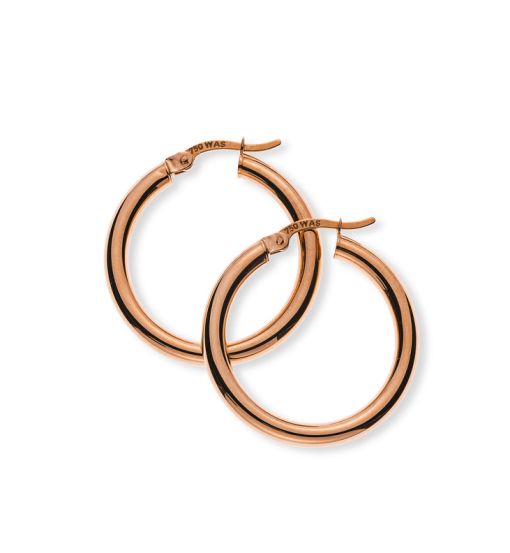 Kreolen Rotgold 750 Runddraht D: 26mm B: 3mm OGO3024