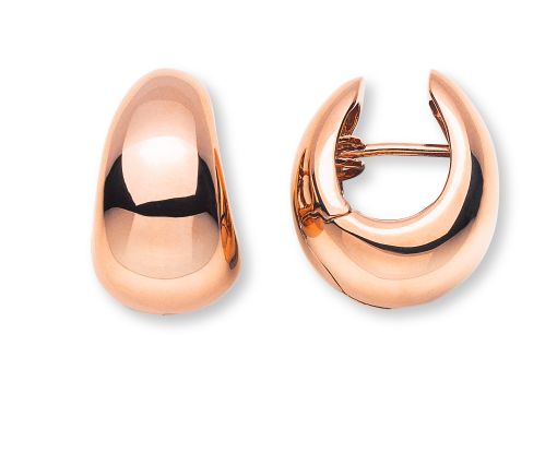 Kreolen Rotgold 750 Tropfenform Handarbeit mit Scharnier D: 17mm B: 12mm OGO3070