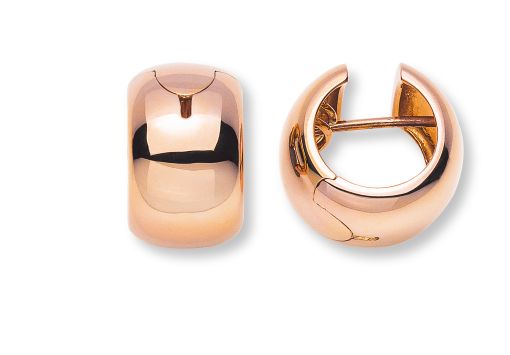 Kreolen Rotgold 750 bombiert Handarbeit mit Scharnier D: 17mm B: 11mm OGO3072