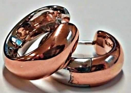 Kreolen Bicolor (Rot-/Weissgold) 750 halbrundes Profil mit Scharnier D: 19mm B: 7mm OGO5035