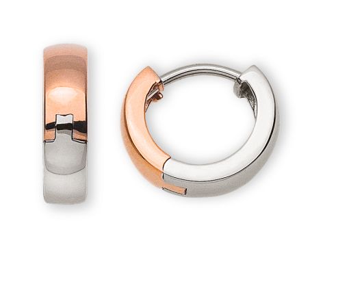 Kreolen Bicolor (Rot-/Weissgold) 750 U-Profil mit Scharnier D: 12mm B: 3.5mm OGO5044