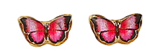 Ohrringe Gelbgold 375 Schmetterling pinkfarben Harz  OGO8121