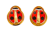 Ohrringe Gelbgold 375 Marienkäfer rot Harz  OGO8122