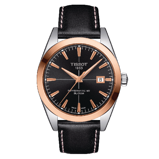 Tissot Gentleman Powermatic 80 Silicium Solid 18K Gold bezel T927.407.46.051.00