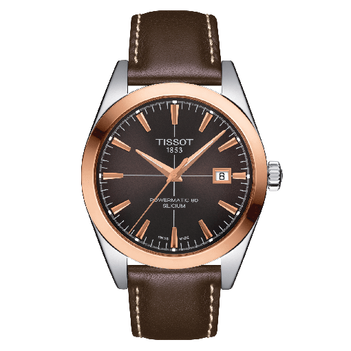 Tissot Gentleman Powermatic 80 Silicium Solid 18K Gold bezel T927.407.46.291.00