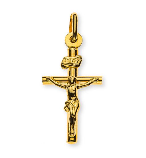 Kreuz Gelbgold 750 mit Christus H: 21mm B: 13mm  AKR1039