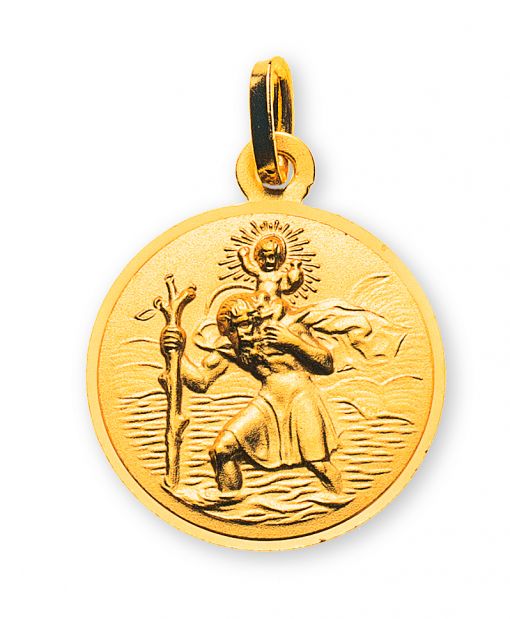 Medaille Christophorus Gelbgold 750 16mm  AME104216