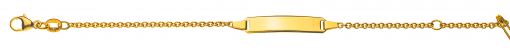 Bébé Bracelet Rundanker Gelbgold 375 18cm mit Gravurplatte rechteckig lang BBE800918