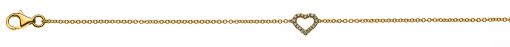 Bracelet 'Herz' Gelbgold 750 mit 18 Brillanten H SI 0.06ct. 19cm  BBR101219