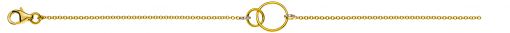 Bracelet Doppelkreis Gelbgold 750 mit 6 Brillanten  H SI 0.02ct.  BBR112819