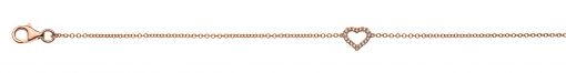 Bracelet 'Herz' Rotgold 750 mit 18 Brillanten H SI 0.06ct. 19cm  BBR301219