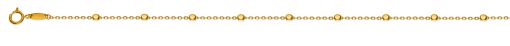 Armband Anker geschliffen Gelbgold 750 mit 9 abgeflachten Kugeln, 19cm  BGO110419