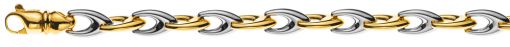 Bracelet Bicolor (Gelb-/Weissgold) 750, 19cm, V-Form, 6mm  BGO400219