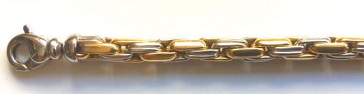 Armband Bicolor (Gelb-/Weissgold)  750 Handarbeit 20cm Kordel 6.2mm BGO403420