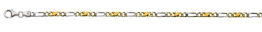 Carrera/Figaro Bracelet poliert/satiniert Bicolor (Gelb-/Weissgold) 750 ca. 3.5mm 22cm BCA400722